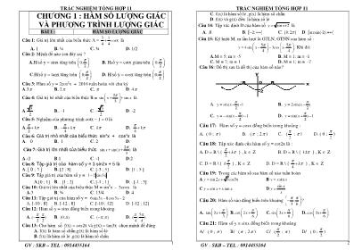 Trắc nghiệm tổng hợp môn Toán 11